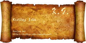 Kuthy Ida névjegykártya