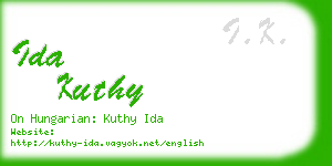 ida kuthy business card